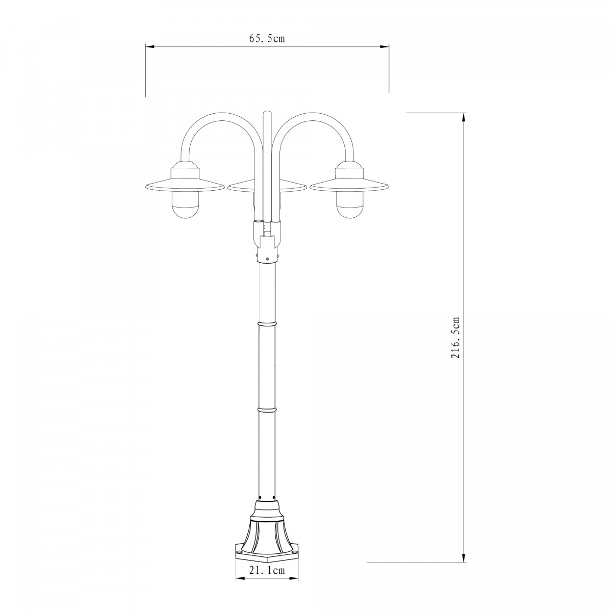 Dolce 3-lichts lantaarn,  hoogte van 217 cm 