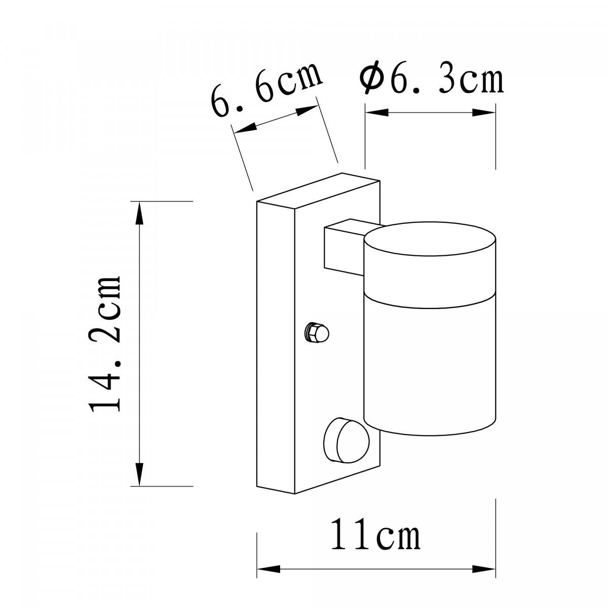Downlighter bewegingssensor matzwart -  GU10