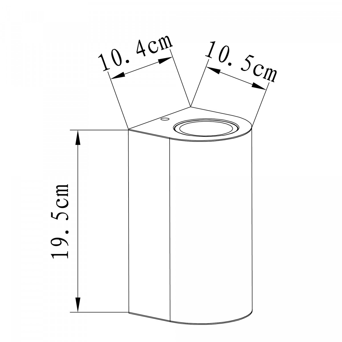 Noa wandlamp antraciet RVS, compacte up- en downlighter voor buiten met dubbele GU10 fitting