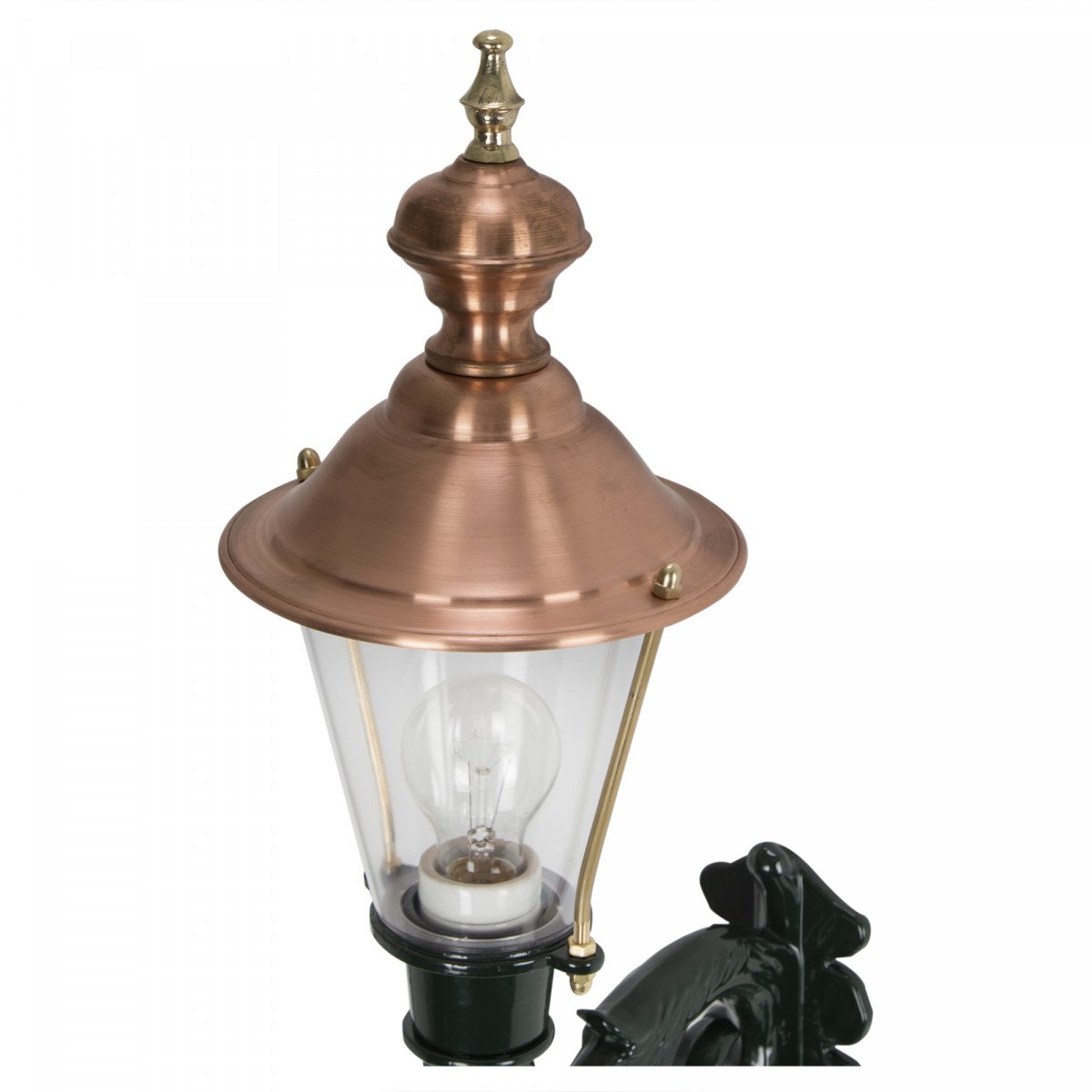 klassieke buitenverlichting buitenlamp hoorn van KS Verlichting. Klassiek gevelarmatuur met koper deksel