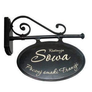 Aluminium uithangbord van 49 cm breed met ronde vorm. Klassieke uitstraling. Aluminium uithangbord van 49 cm breed met ronde vorm. Klassieke uitstraling.