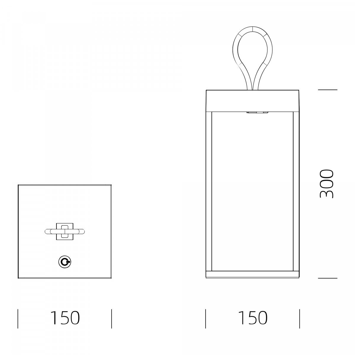 Windlicht Carlo Touch oplaadbaar zwart met USB