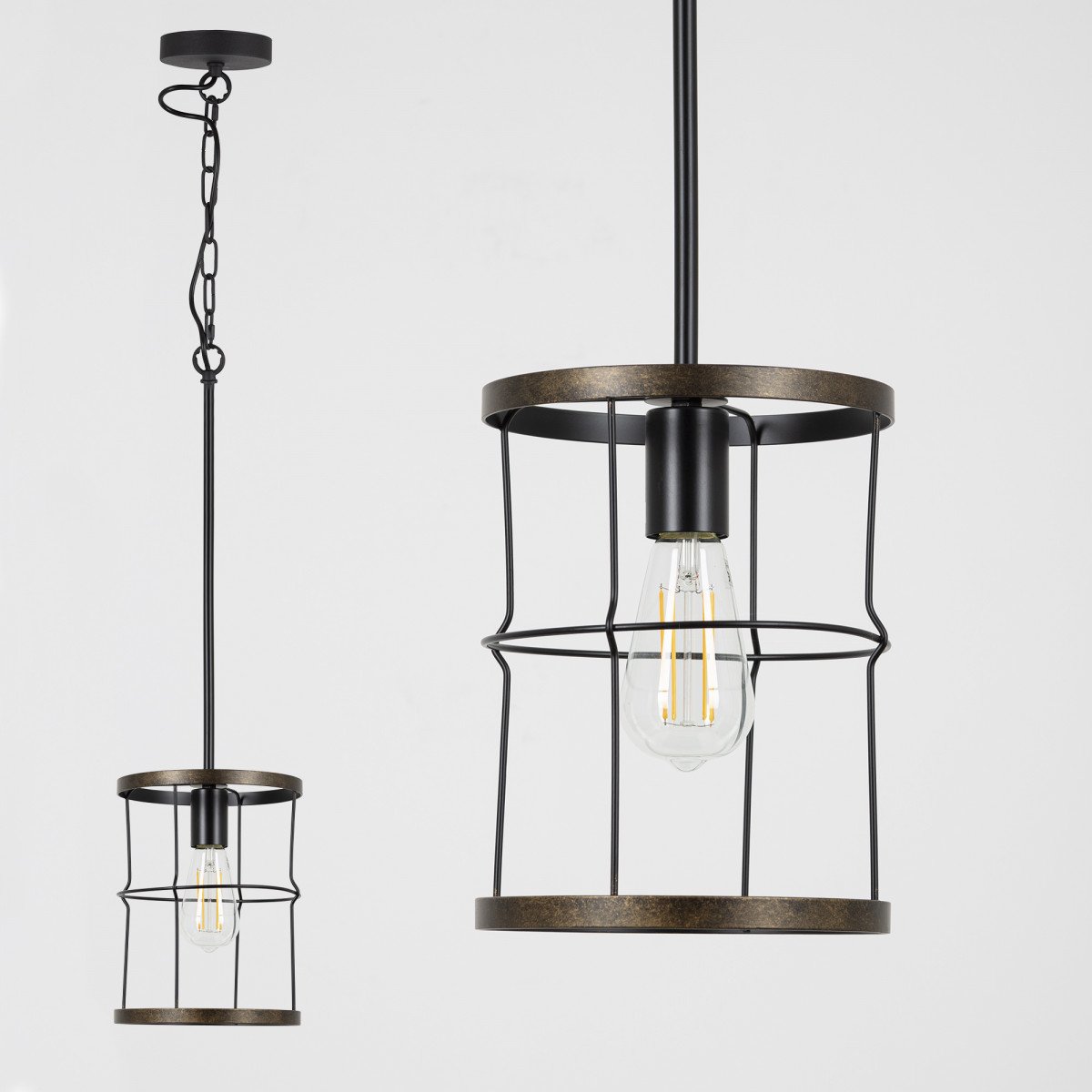 Hanglamp benson goud zwart