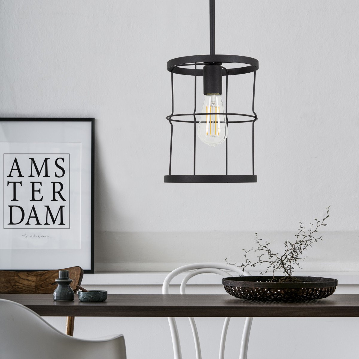 Hanglamp benson metaal zwart