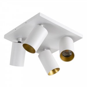 Mila 4 wit opbouwspot / goud Mila 4 wit opbouwspot / goud