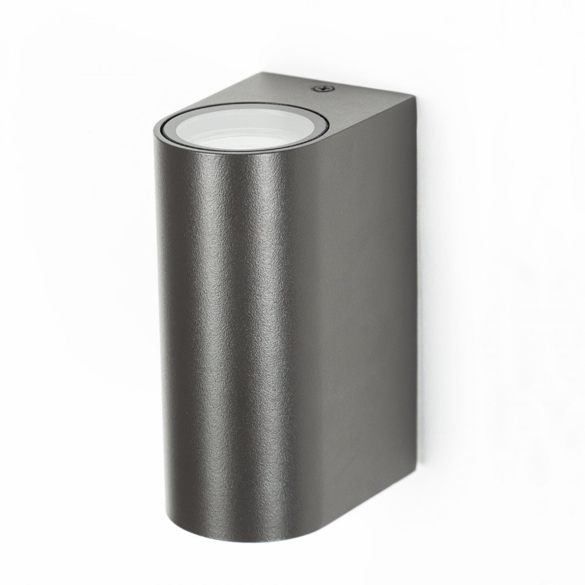 Flash wandlamp antraciet aluminium met up- en downlicht, compacte wandspot voor moderne buitenverlichting.