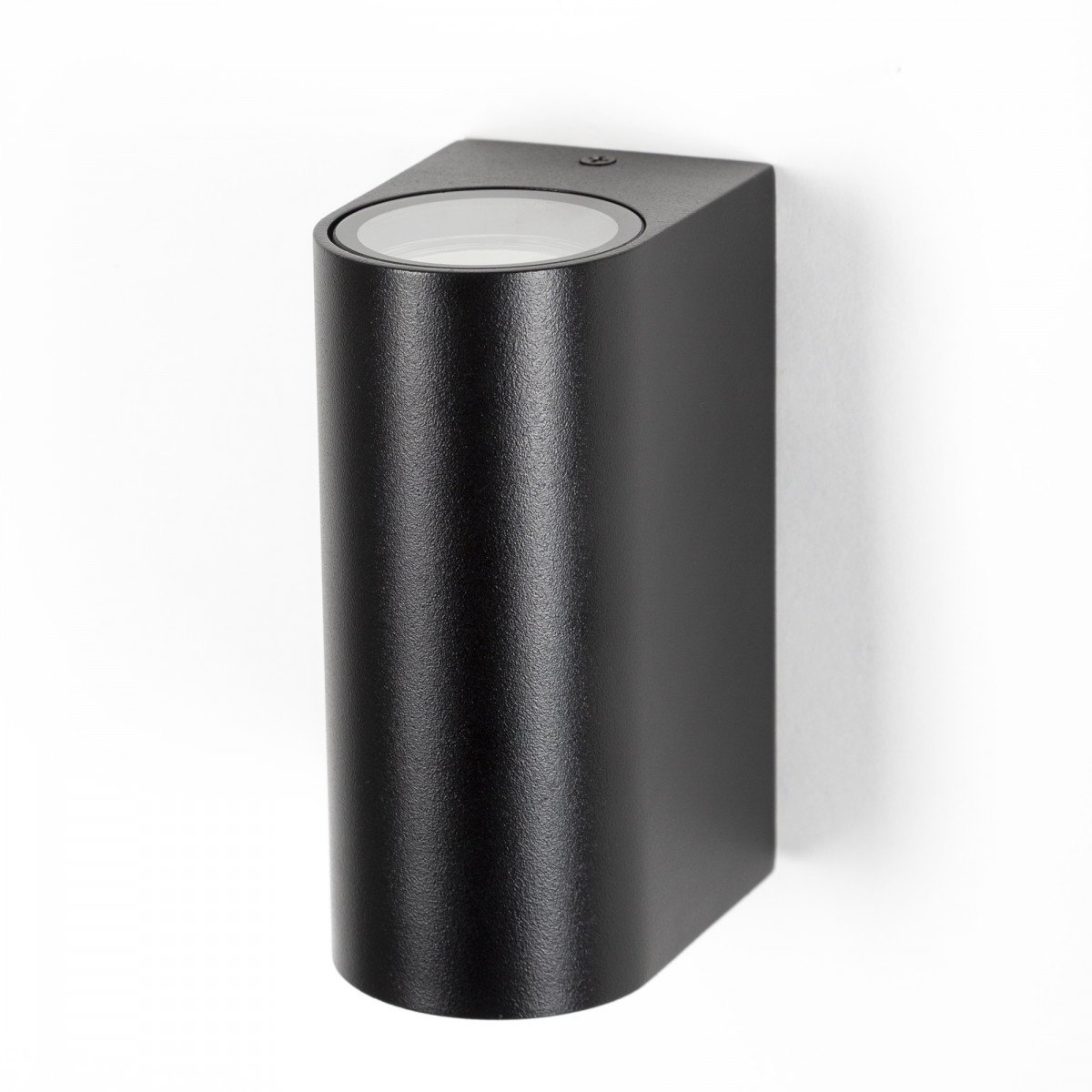 Flash wandlamp zwart aluminium, up- en downlighter met slank design voor moderne buitenverlichting.