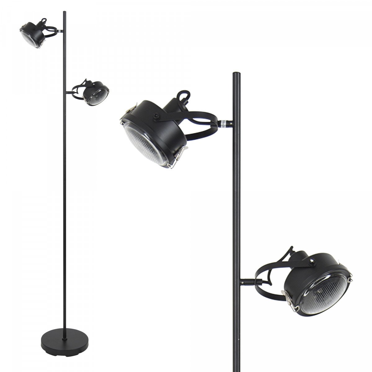 industriele vloerlampen - Staande vloerlamp Satellite zwart of grijs - ks-verlichting - staande lamp