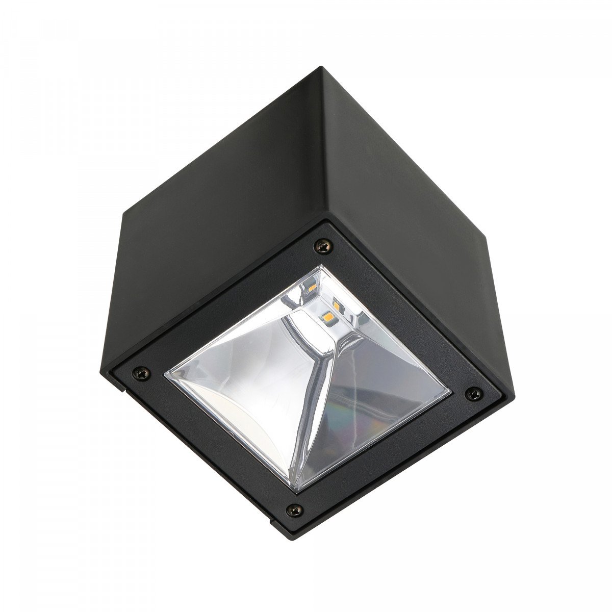 LED Solar Cube wandlamp zwart vierkant