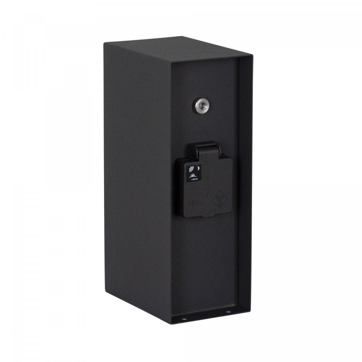 Buitenstopcontact Charge Zwart tuinstopcontact met schemersensor 
