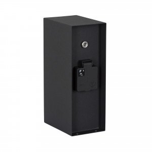 Buitenstopcontact Charge Zwart tuinstopcontact met schemersensor  Buitenstopcontact Charge Zwart tuinstopcontact met schemersensor