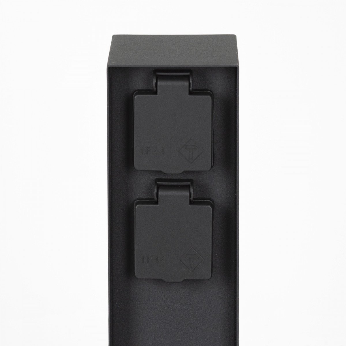 Buitenstopcontact Charge Zwart tuinstopcontact met schemersensor 