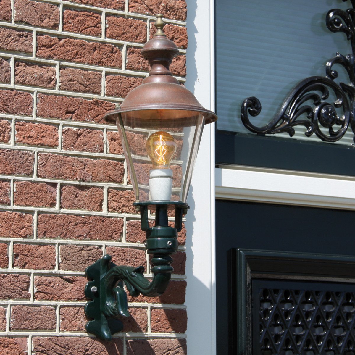 Klassieke lantaarnkap, rond met koper deksel, orginele KS kwaliteitsverlichting