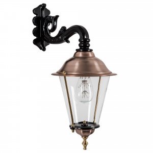 1221 Buitenlamp Schardam Hang M – Klassieke wandlamp hangend met koperen details  1221 Buitenlamp Schardam Hang M – Klassieke wandlamp hangend met koperen details