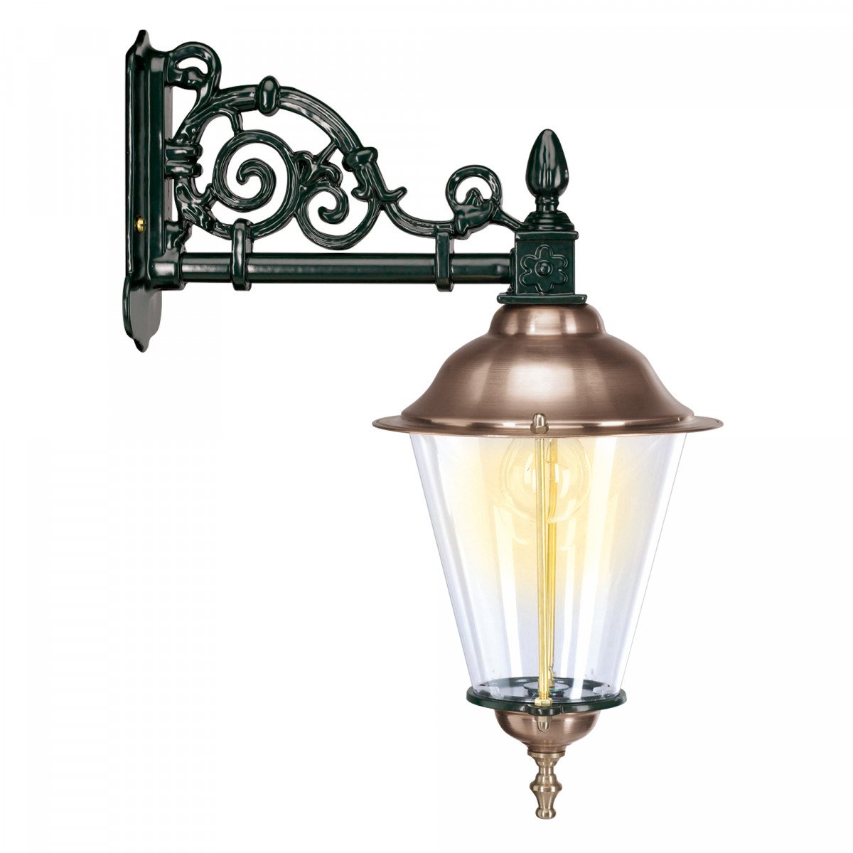 1226 Buitenlamp Durgerdam M Hang – Klassieke wandlamp met historische wandarm en koperen details 