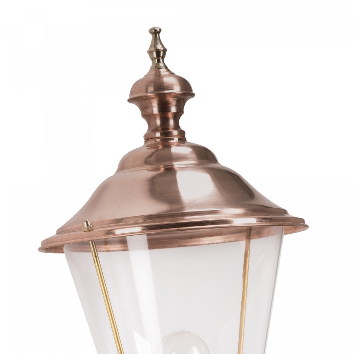 Buitenlamp Enkhuizen L met koperen deksel en groene wandarm