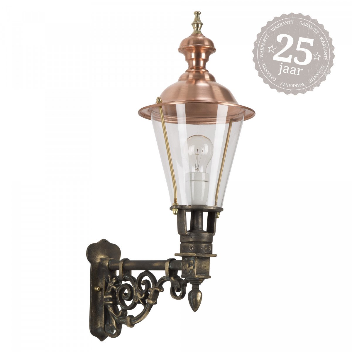 7219 Buitenlamp Waldburg – Klassieke wandlamp met koperen en bronzen details 