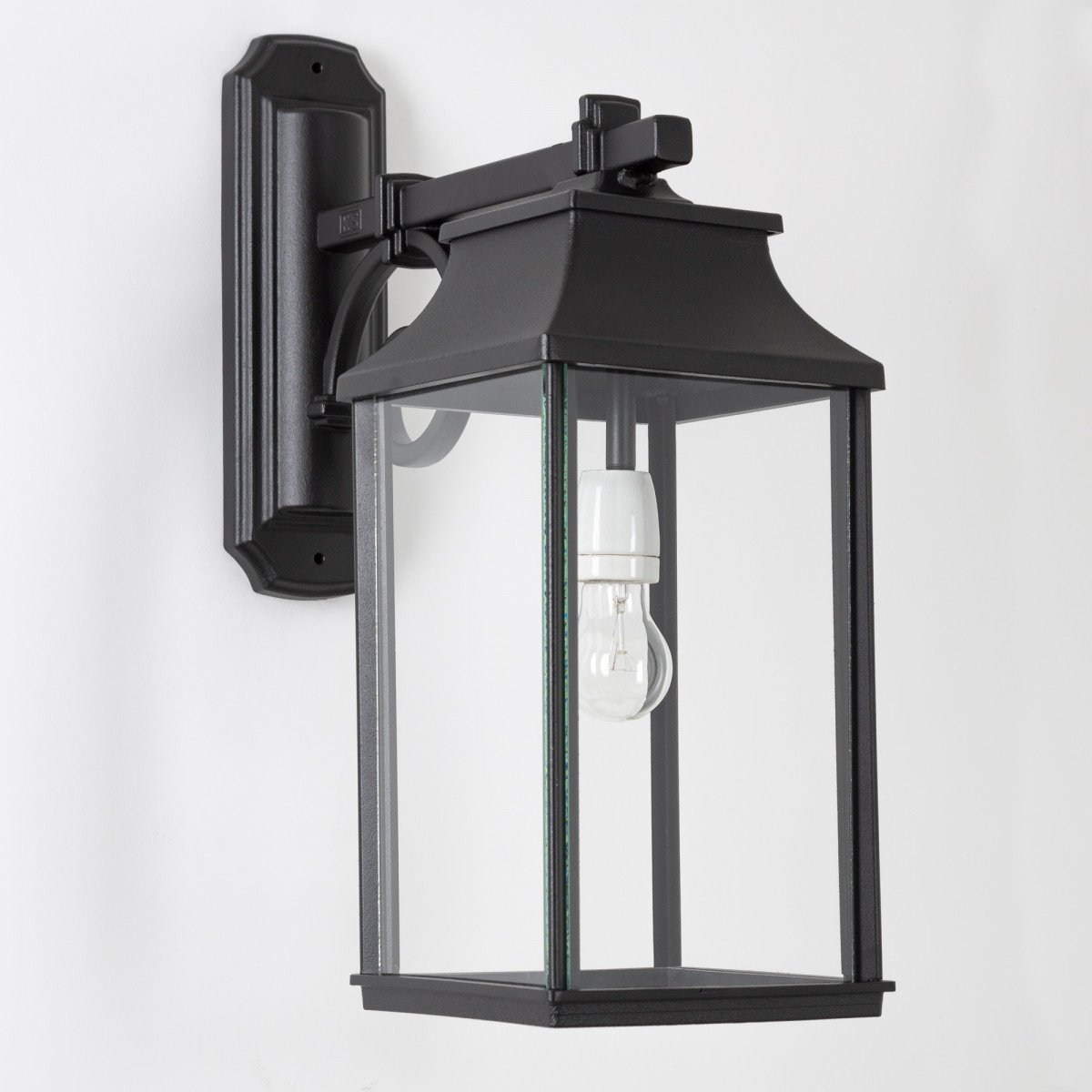 strakke buitenlamp exclusief met glas en grote fitting downlighter