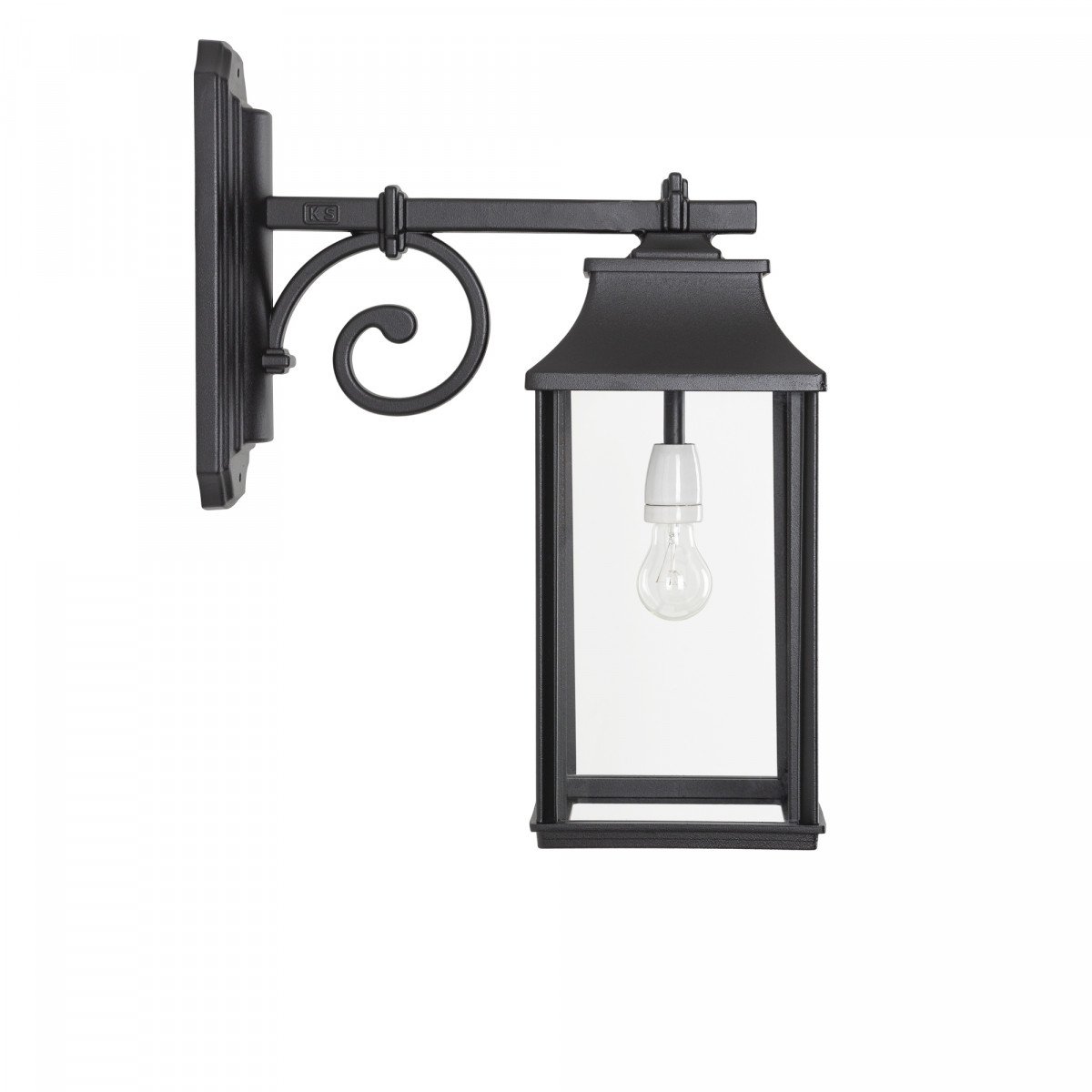 strakke buitenlamp exclusief met glas en grote fitting downlighter