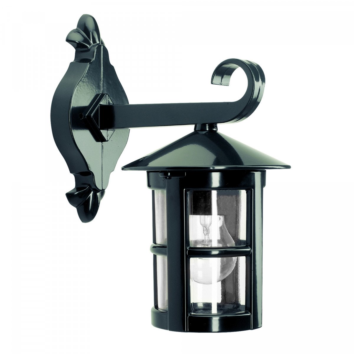 Groene semi-klassieke wandlamp Lucca 7130 van aluminium met helder glas.