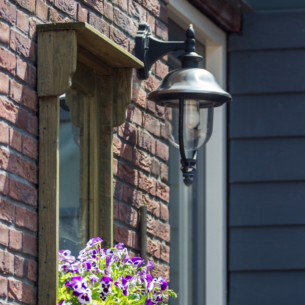 landelijke stijl buitenverlichting landelijk buitenlamp met rvs deksel en zwart