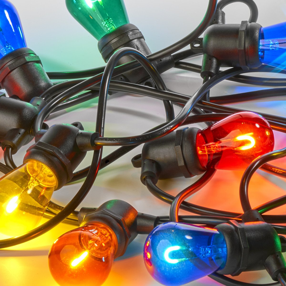 Feestverlichting LED Patio 10 kleur - 10 meter / 12 fittingen