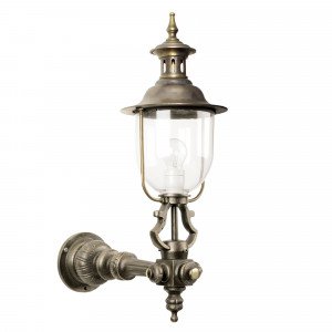 Klassieke bronzen gevellamp Friedberg XL met helder glas Klassieke bronzen gevellamp Friedberg XL met helder glas