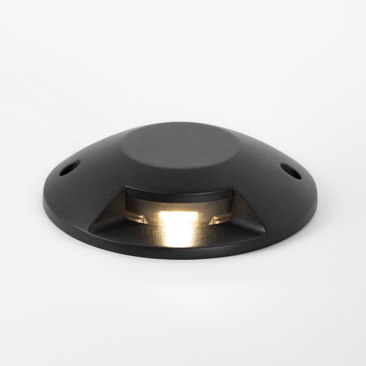Evo deckspot 1 lichts zwart een opbouw grondspot met LED, geeft een mooi strijklicht naar één zijde, zwart armatuur, lichtkleur 3000 Kelvin, 400 lumen