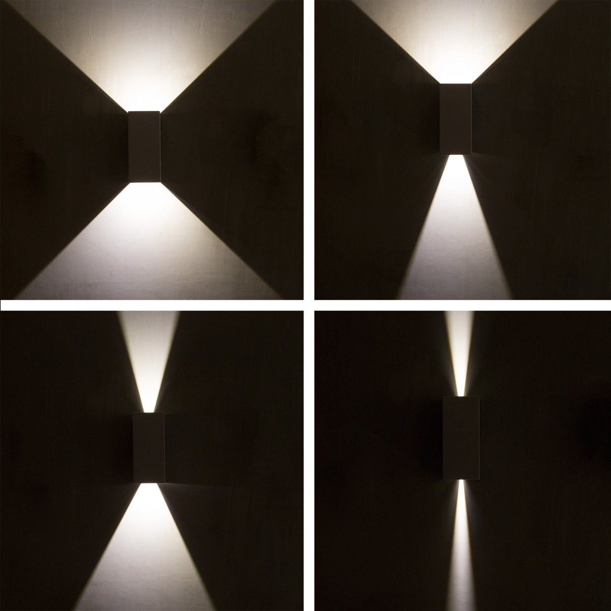 Antraciete rechthoekige buitenwandlamp met geïntegreerd led lichtbundels up en down zijn met shutters instelbaar, prachtige wandspot voor accentverlichting op de buitenmuur