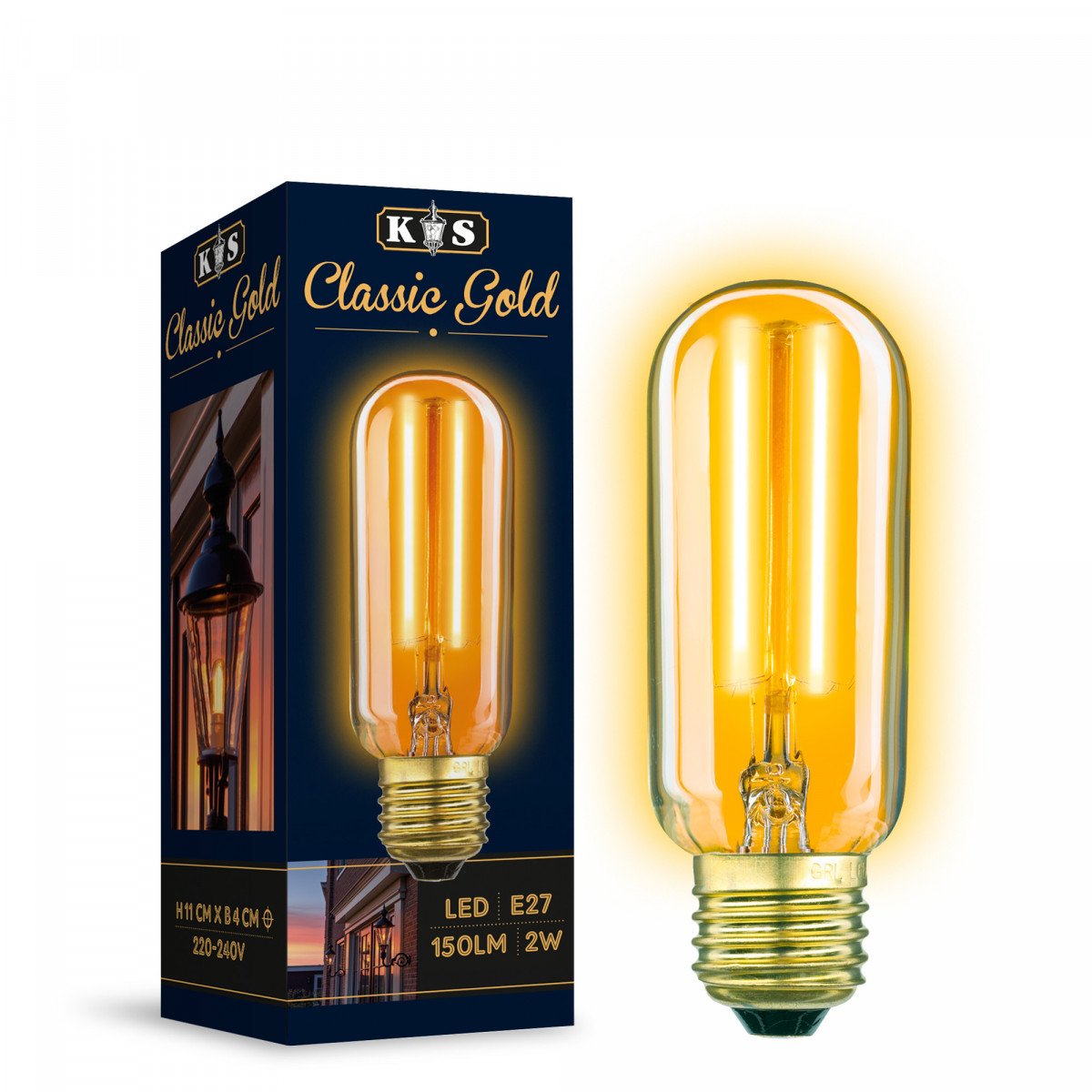 Classic Gold LED 2W Tube