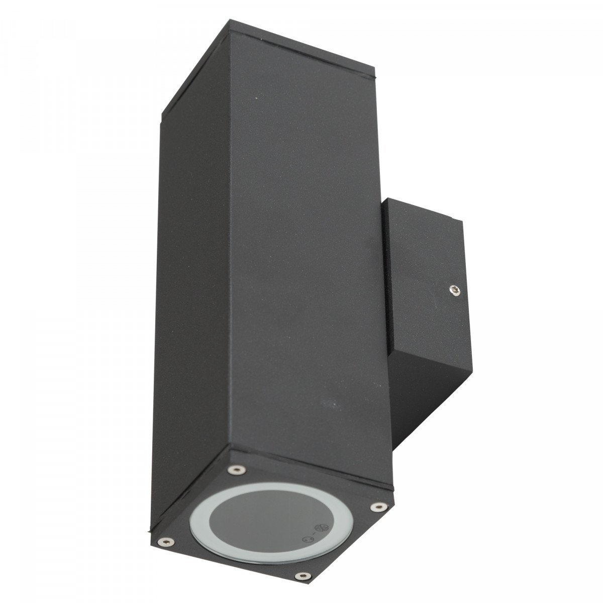 Kevin wandlamp zwart aluminium, up & down buitenlamp met 2x GU10 fitting en IP54-classificatie. Strakke muurspot.