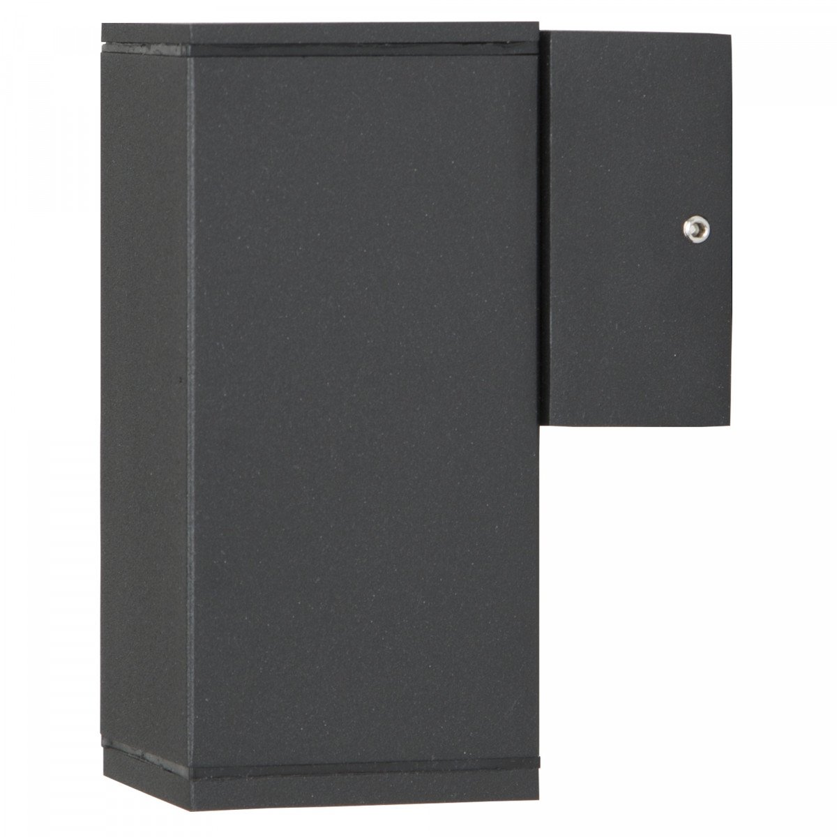 Kevin wandlamp down zwart aluminium, compacte buitenlamp met GU10 fitting en neerwaartse lichtbundel. IP54 wandspot.
