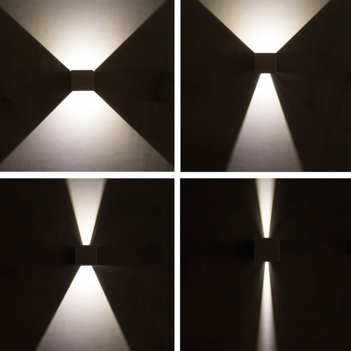 Up Down vierkante wandlamp Dean buitenverlichting zwart aluminium eigentijdse spot