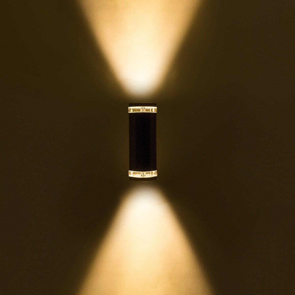 Wandspot moderne wandverlichting, up en downlighter, zwart, prachtig vormgegeven wandverlichting voor buiten, KS kwaliteitsverlichting