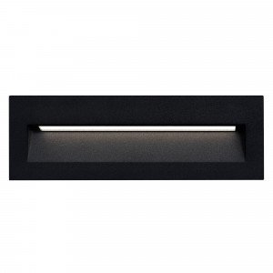 LED Slice wandinbouwspot zwart aluminium, compacte inbouw downlighter met vaste LED en warme lichtkleur. LED Slice wandinbouwspot zwart aluminium, compacte inbouw downlighter met vaste LED en warme lichtkleur.