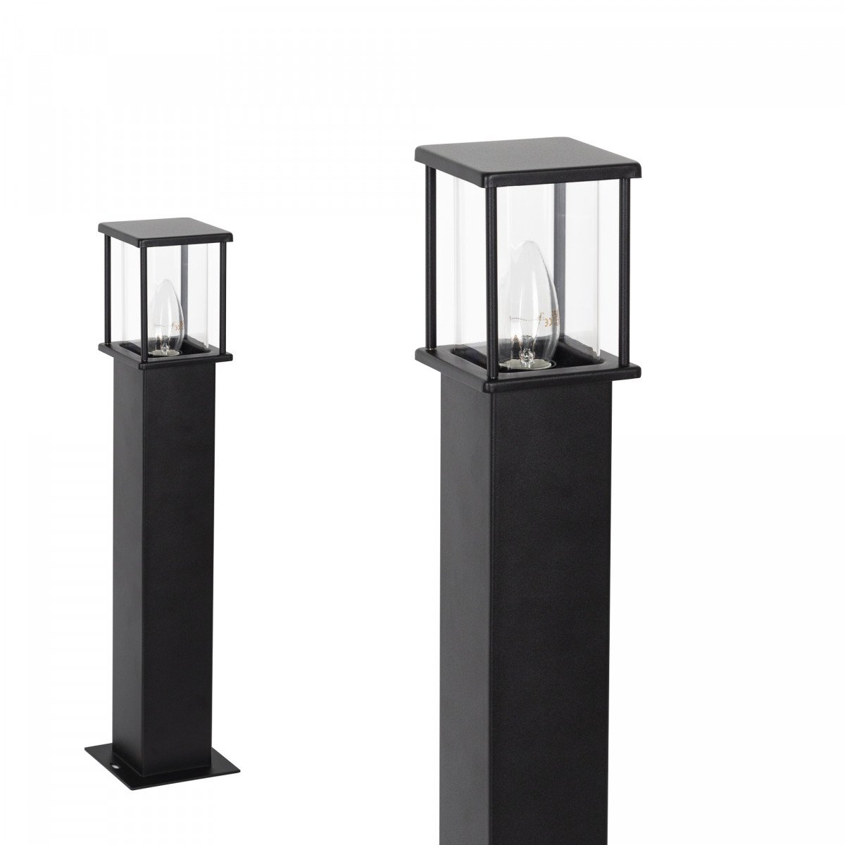 De Astro Terras 2, een compacte strak vormgegeven RVS tuinlamp met mat zwarte poedercoating