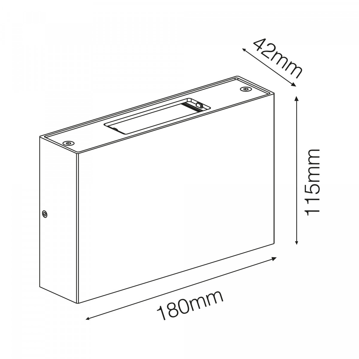 Flatliner wandlamp zwart aluminium, instelbare up & down buitenlamp met vaste LED en strak gevellichtbeeld.
