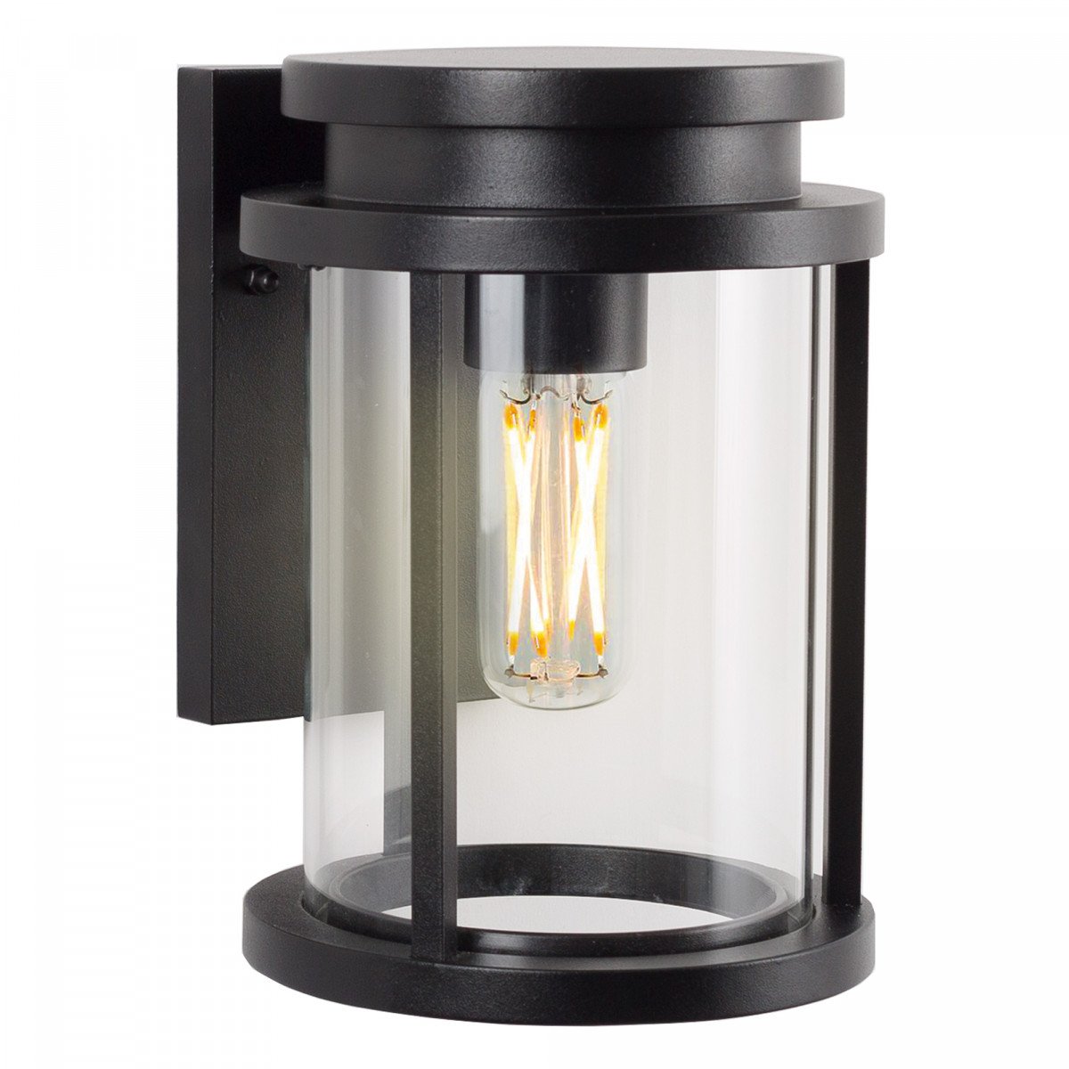 7603 Sydney M, Strakke ronde muurlamp zwart