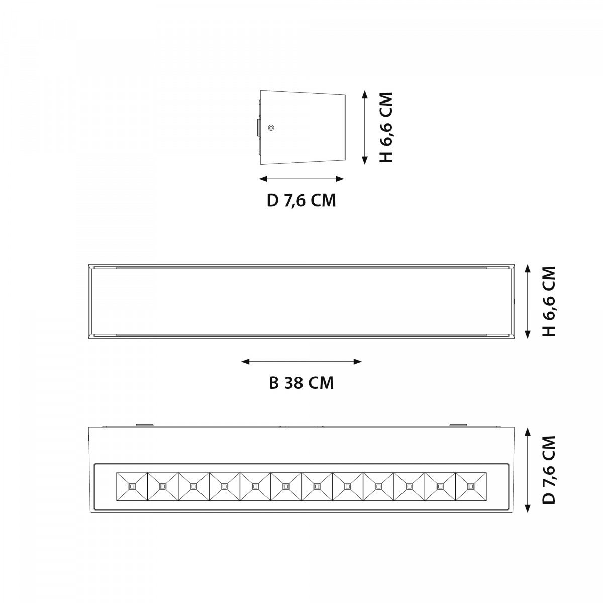 Muurspot score, LED gevelverlichting, downlighter, zwart