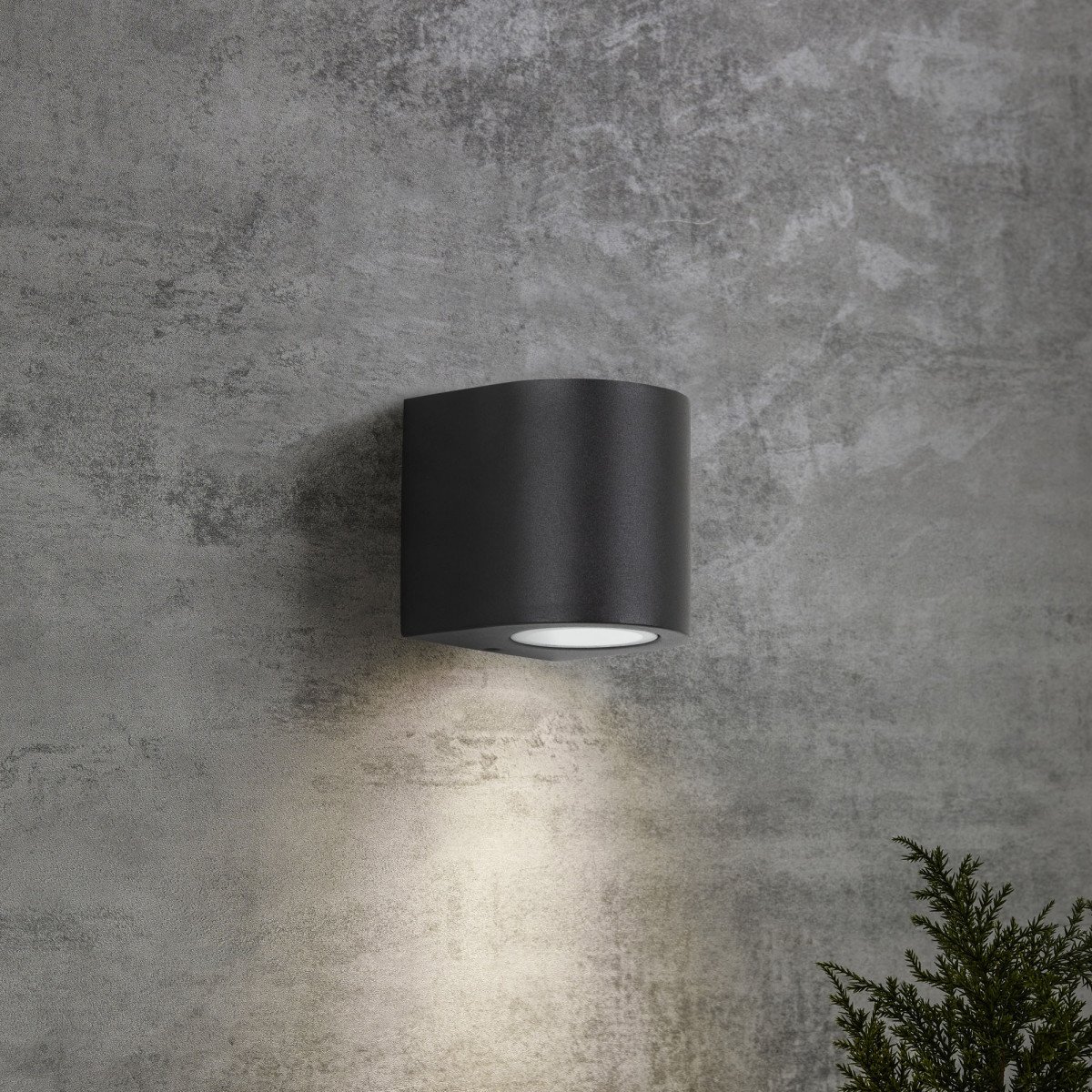 Buitenverlichting wandlamp noa Zwart RVS downlighter