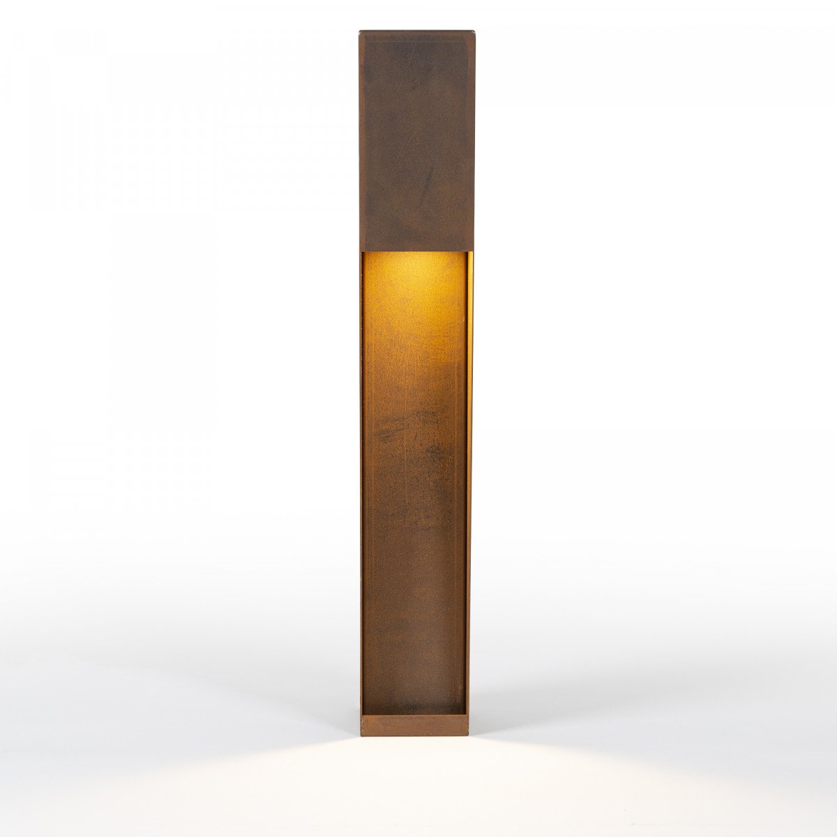 KS Verlichting Levi terras buitenlamp in corten kleur met moderne hoekige vormen