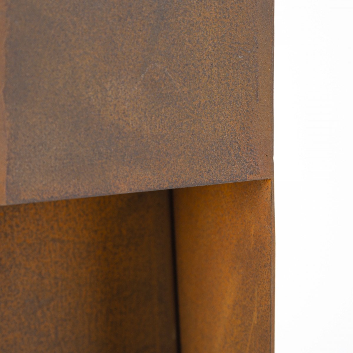 KS Verlichting Levi terras buitenlamp in corten kleur met moderne hoekige vormen