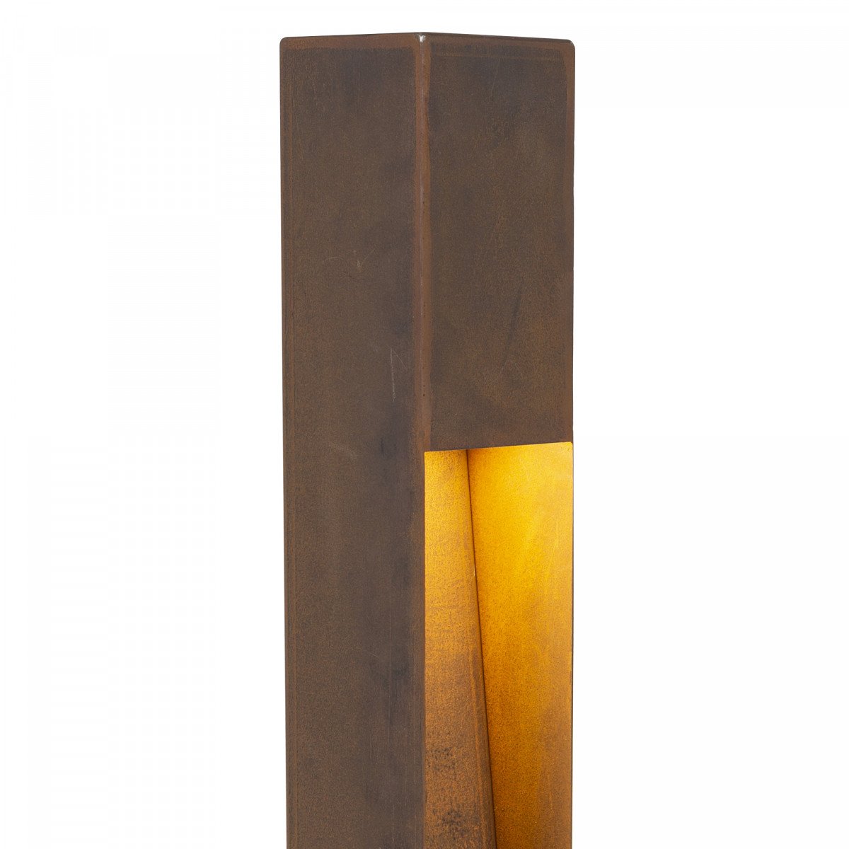 KS Verlichting Levi terras buitenlamp in corten kleur met moderne hoekige vormen
