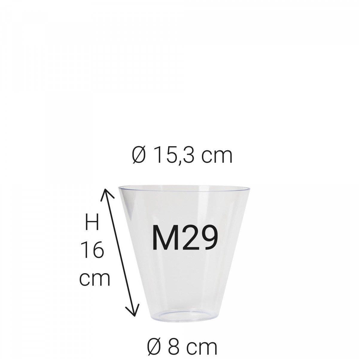 Kunststof glas M29 glasbeker