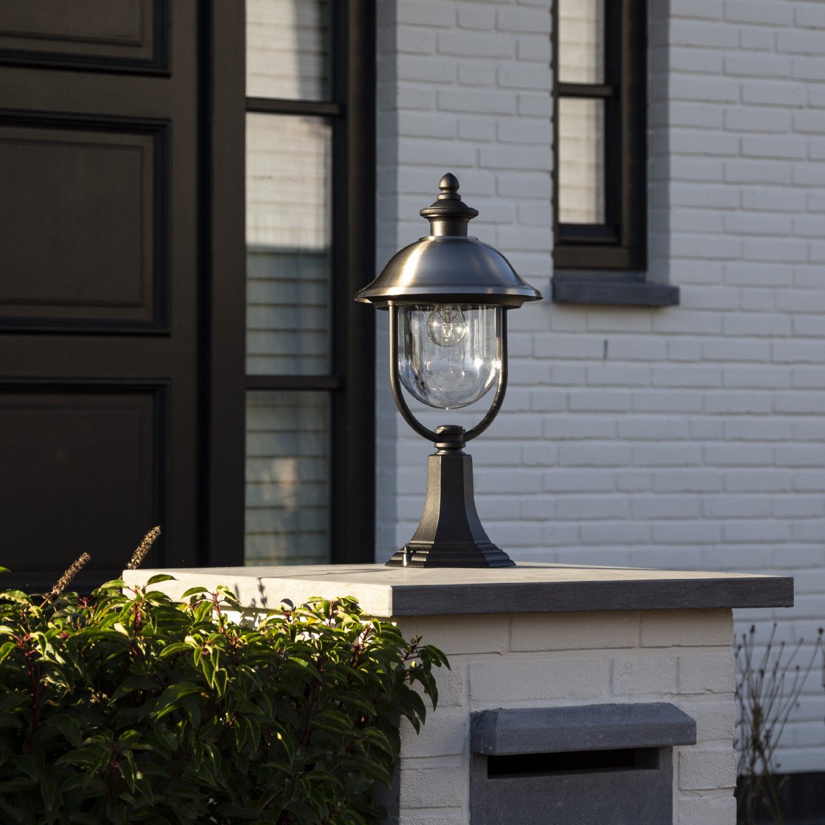 landelijke stijl buitenverlichting landelijk buitenlamp met rvs deksel en zwart