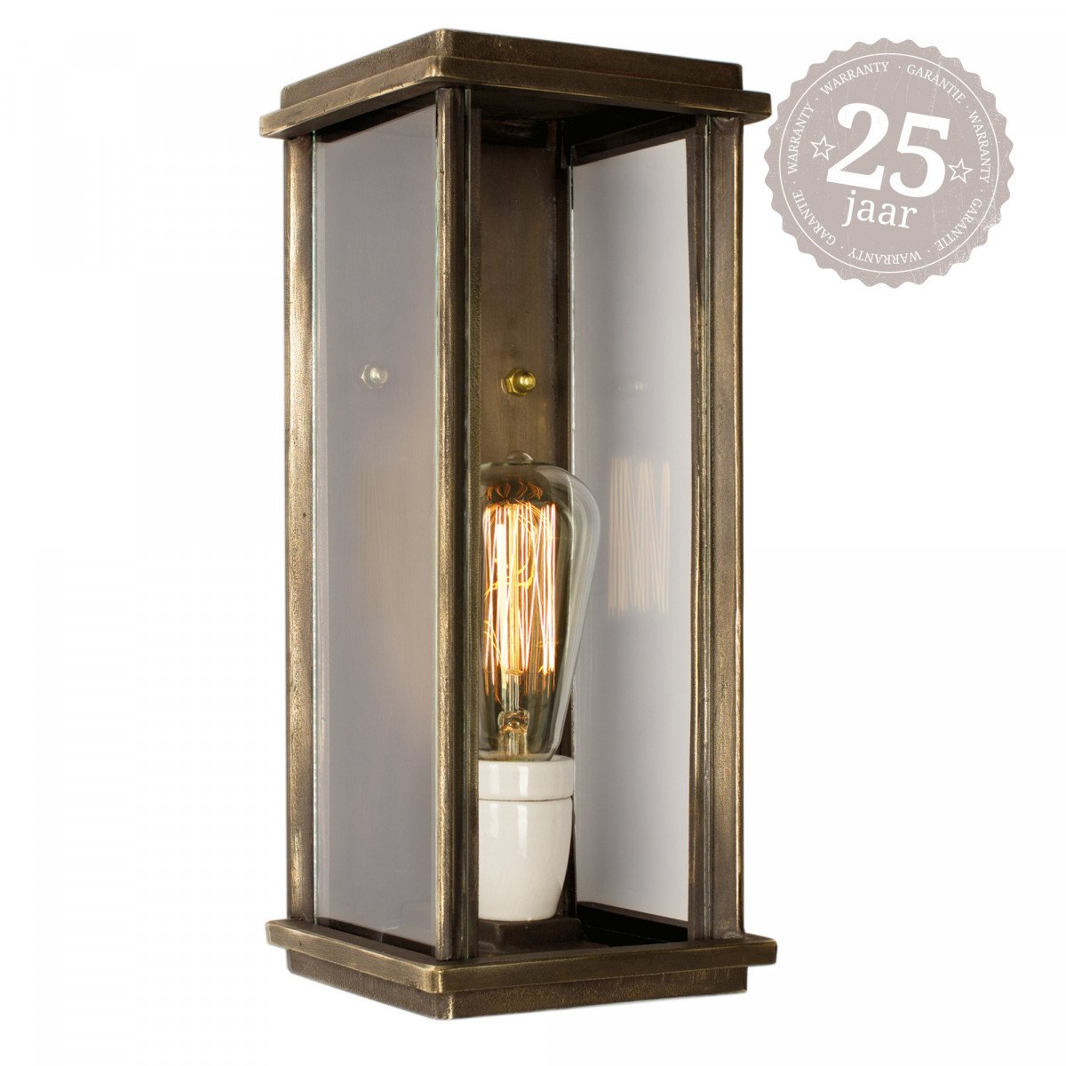 Buitenlamp Capital L – Strakke wandlamp met luxe uitstraling (Massief Brons)