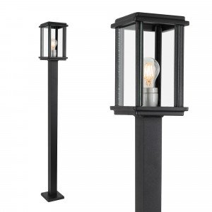 Zwarte buitenlamp Capital S Sokkel met hoekige vormen en strakke afwerking van het merk KS Verlichting Zwarte buitenlamp Capital S Sokkel met hoekige vormen en strakke afwerking van het merk KS Verlichting