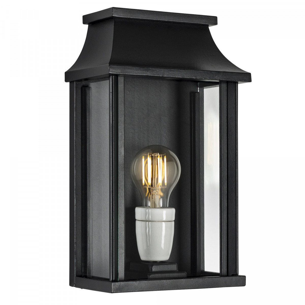 Exclusieve handgemaakte zwarte buitenwandlamp met een karakteristiek design.