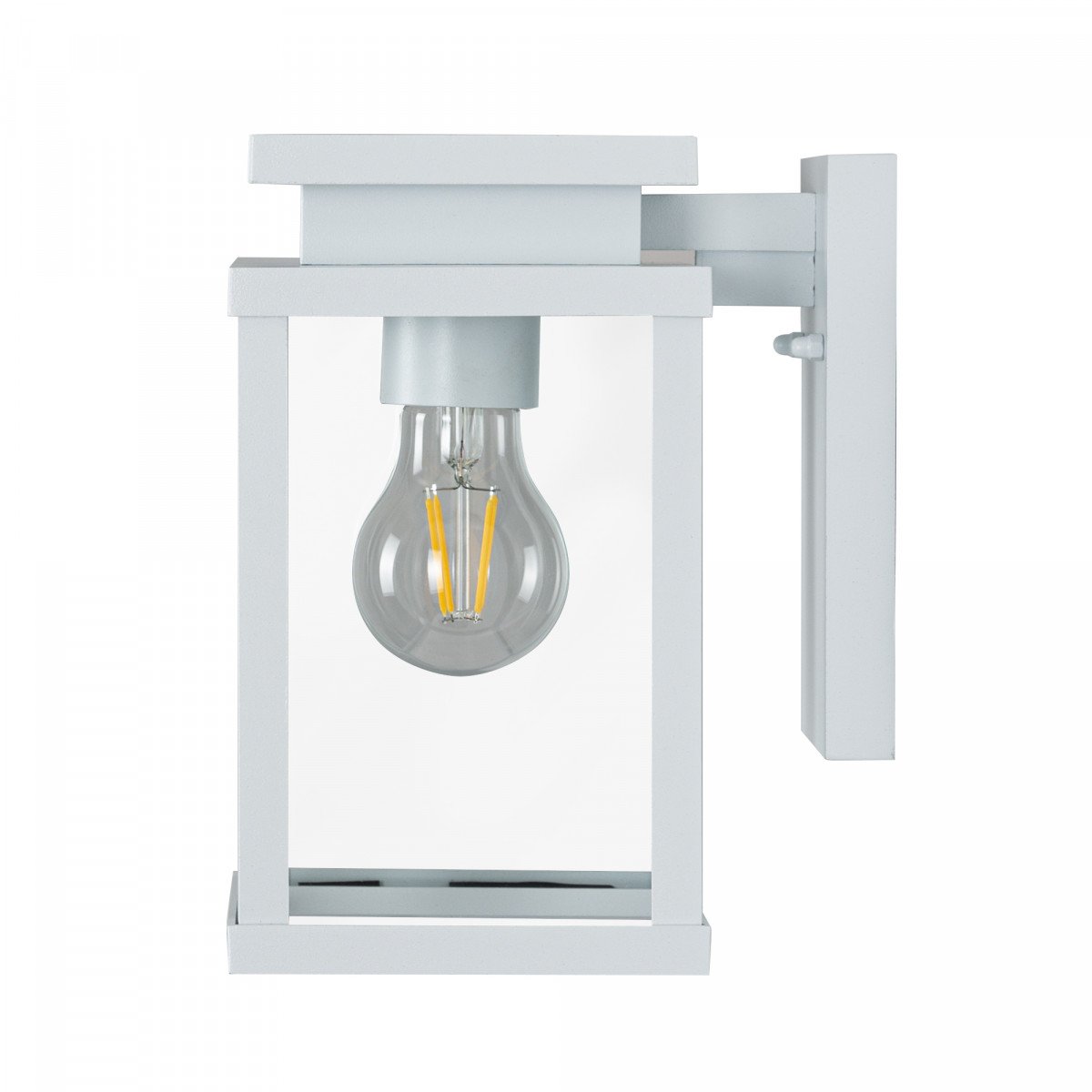 Buitenlamp wit frame met heldere beglazing E27 fitting, verlichting voor aan de wand buiten, merk KS Verlichting