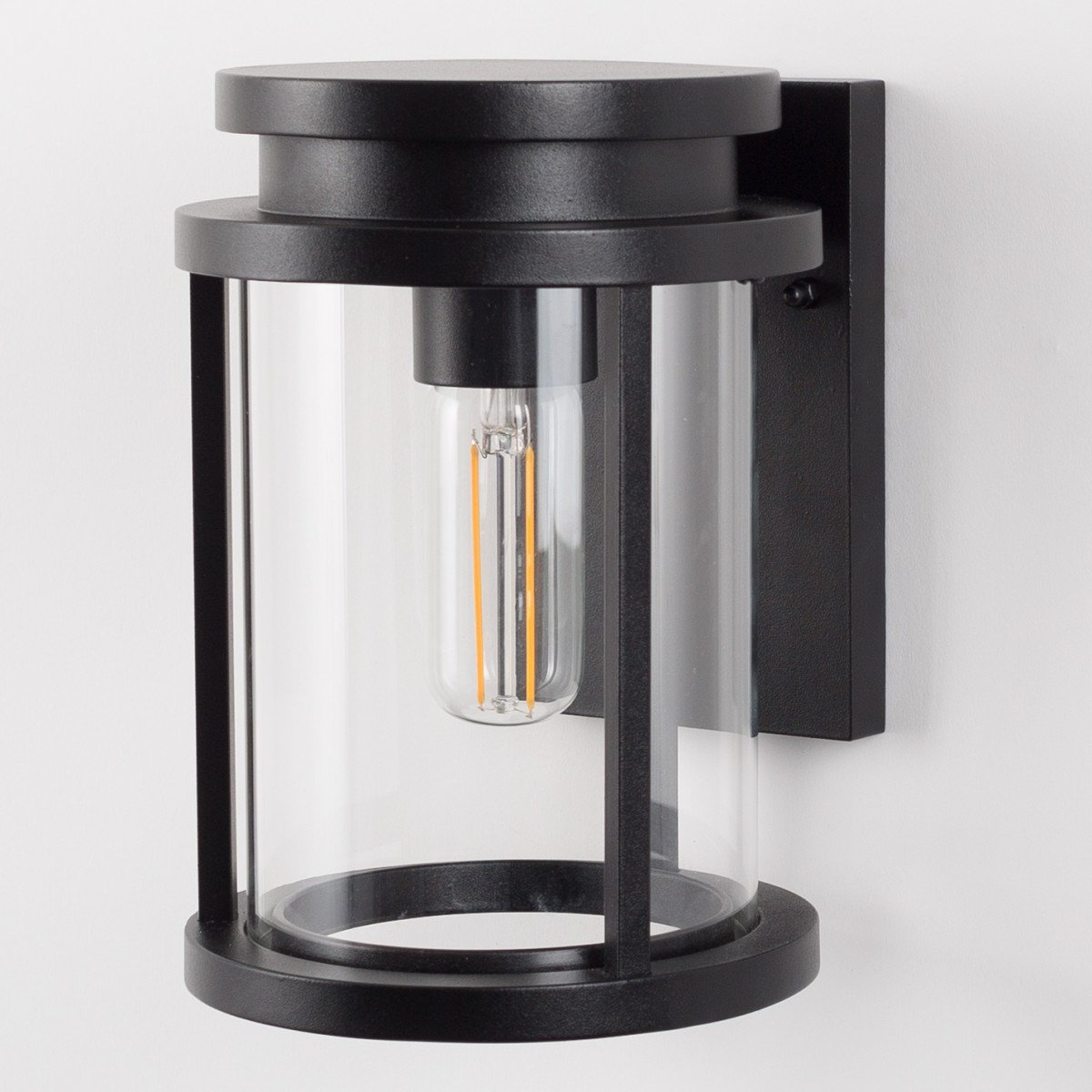 7603 Sydney M, Strakke ronde muurlamp zwart